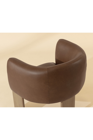   Modern European furniture - Brown Leather Curved Lounge Chair - www.oroa.com | Oroa.com