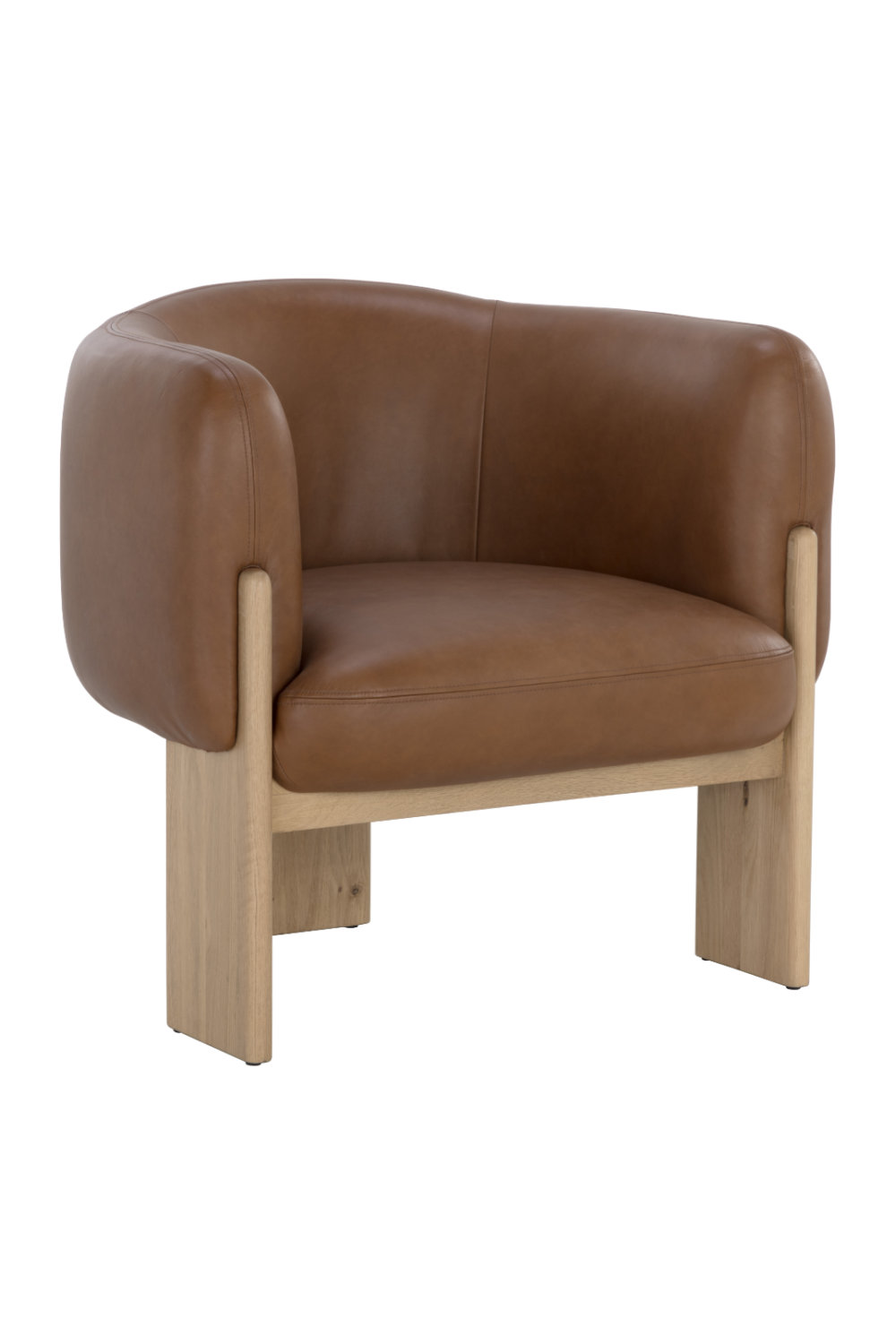   Modern European furniture - Brown Leather Curved Lounge Chair - www.oroa.com | Oroa.com