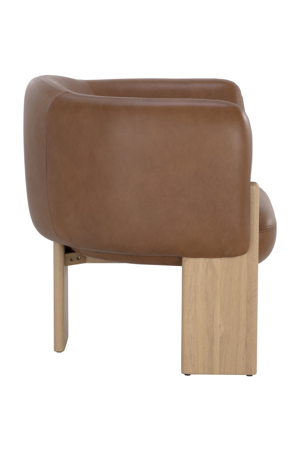   Modern European furniture - Brown Leather Curved Lounge Chair - www.oroa.com | Oroa.com