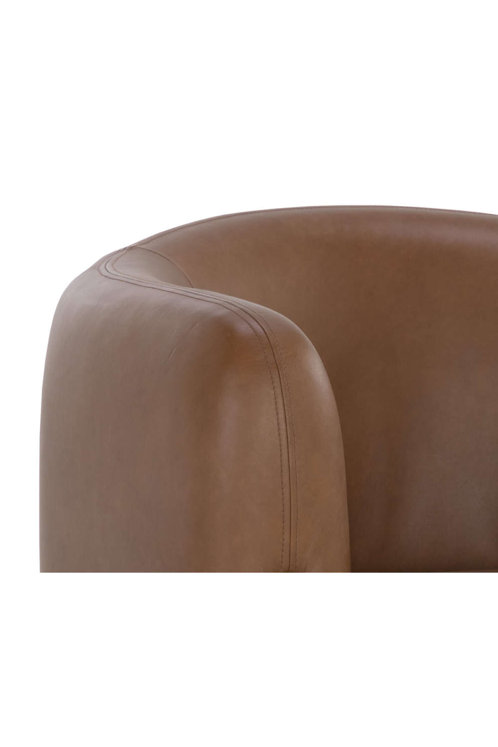  Modern European furniture - Brown Leather Curved Lounge Chair - www.oroa.com | Oroa.com
