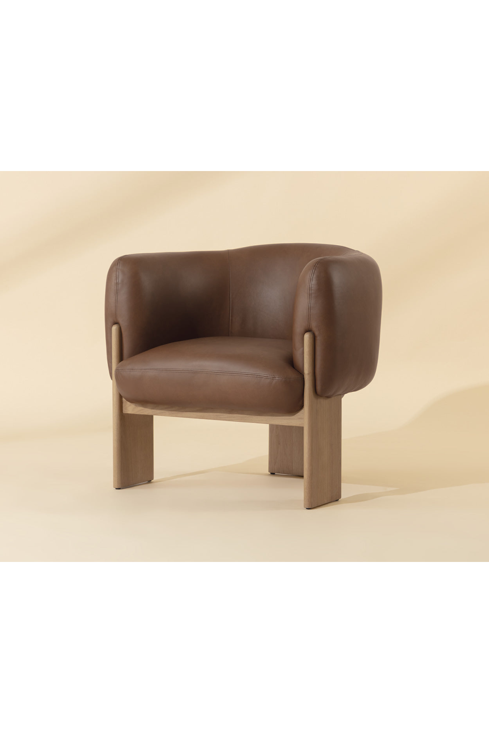   Modern European furniture - Brown Leather Curved Lounge Chair - www.oroa.com | Oroa.com