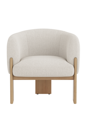  Modern European furniture - Cream Fabric Curved Lounge Chair - www.oroa.com | Oroa.com