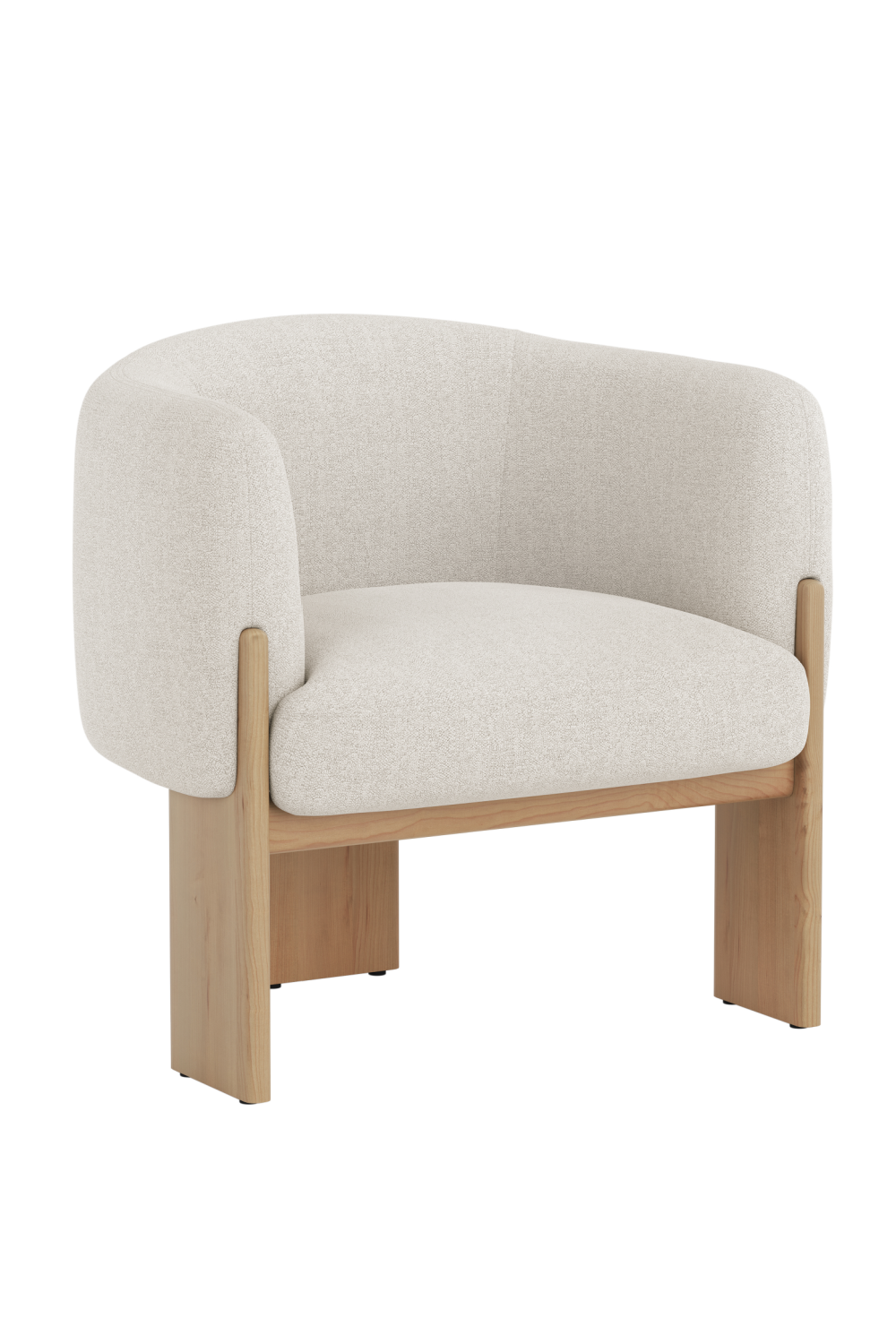   Modern European furniture - Cream Fabric Curved Lounge Chair - www.oroa.com | Oroa.com