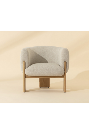   Modern European furniture - Cream Fabric Curved Lounge Chair - www.oroa.com | Oroa.com