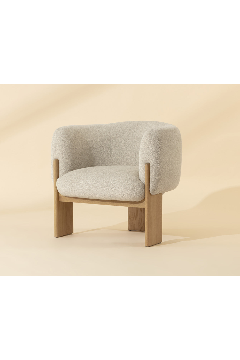   Modern European furniture - Cream Fabric Curved Lounge Chair - www.oroa.com | Oroa.com
