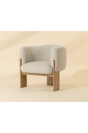   Modern European furniture - Cream Fabric Curved Lounge Chair - www.oroa.com | Oroa.com