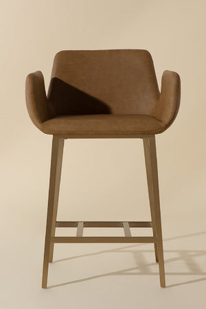   Modern European furniture - Leather-Look Channeled Arm Counter Stool - www.oroa.com | Oroa.com