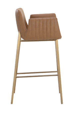   Modern European furniture - Leather-Look Channeled Arm Bar Stool - www.oroa.com | Oroa.com