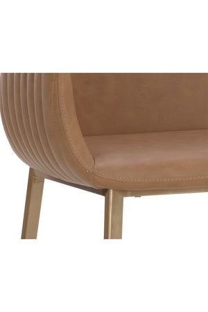   Modern European furniture - Leather-Look Channeled Arm Bar Stool - www.oroa.com | Oroa.com