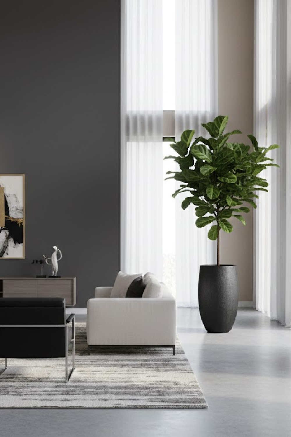   Modern European furniture - Black Concrete Indoor/Outdoor Planter - www.oroa.com | Oroa.com