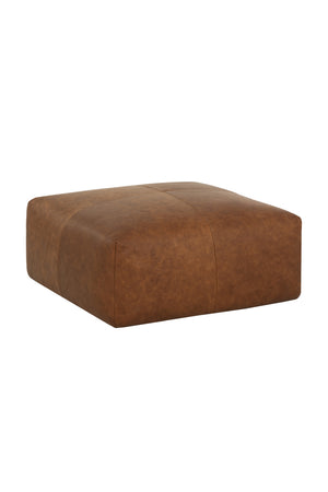   Modern European furniture - Brown Leather Square Ottoman - www.oroa.com | Oroa.com