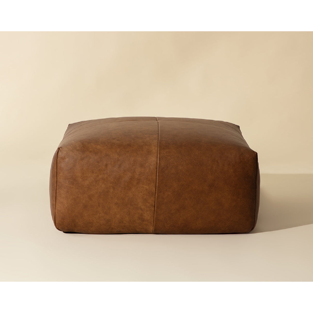   Modern European furniture - Brown Leather Square Ottoman - www.oroa.com | Oroa.com