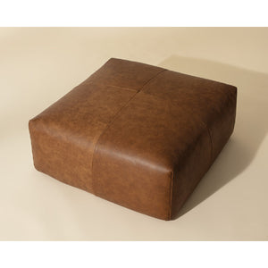  Modern European furniture - Brown Leather Square Ottoman - www.oroa.com | Oroa.com