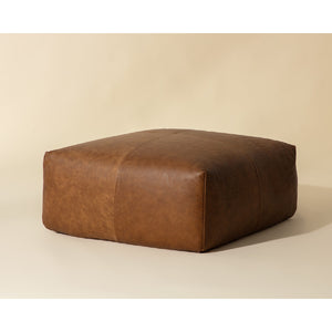   Modern European furniture - Brown Leather Square Ottoman - www.oroa.com | Oroa.com