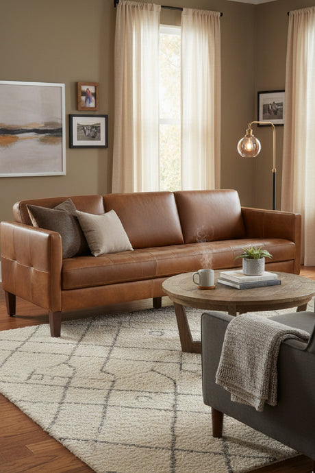   Modern European furniture - Brown Italian Leather Sofa - www.oroa.com | Oroa.com