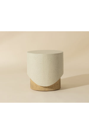   Modern European furniture - Cream Cylindrical Indoor/Outdoor End Table - www.oroa.com | Oroa.com