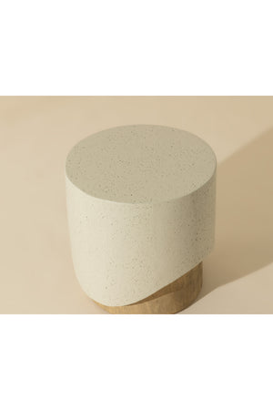   Modern European furniture - Cream Cylindrical Indoor/Outdoor End Table - www.oroa.com | Oroa.com
