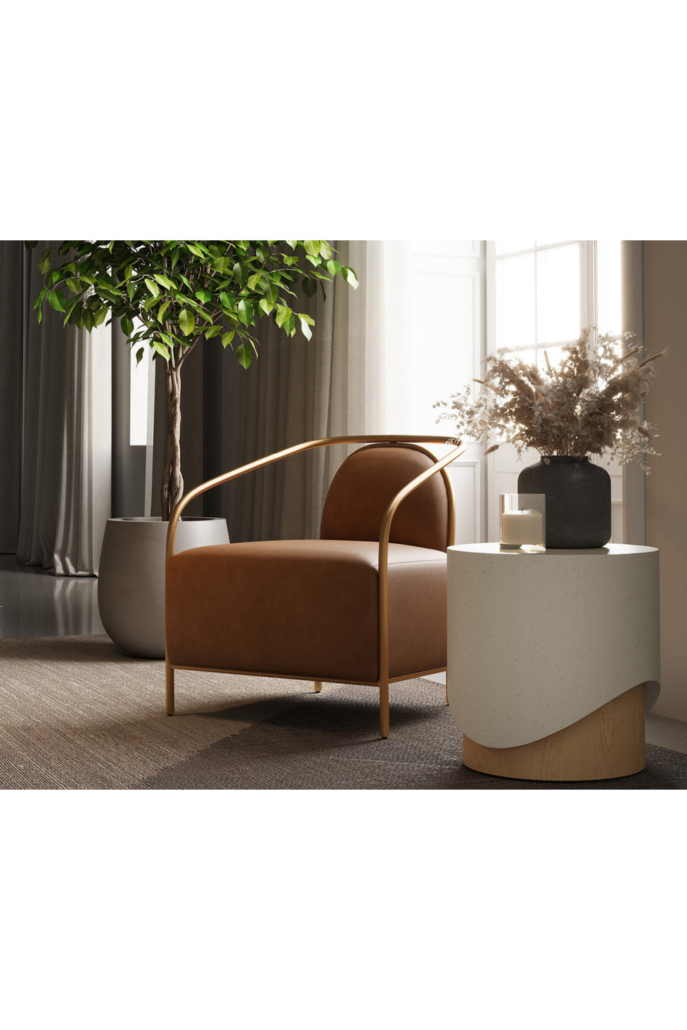   Modern European furniture - Cream Cylindrical Indoor/Outdoor End Table - www.oroa.com | Oroa.com