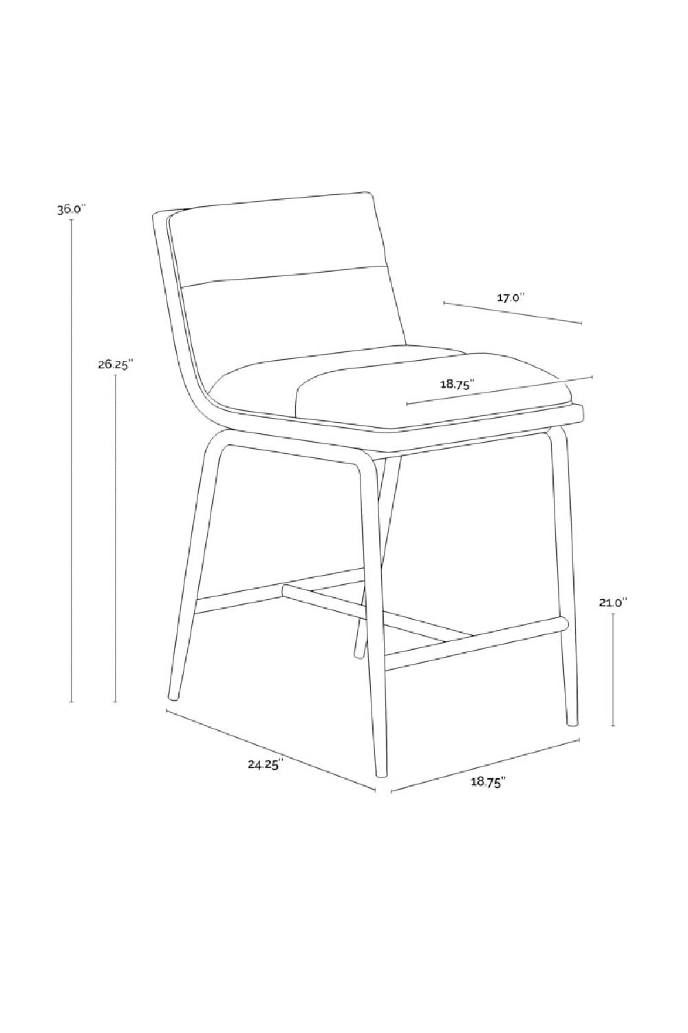   Modern European furniture - White Muslin Counter Stool - www.oroa.com | Oroa.com