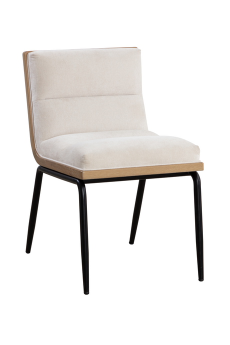   Modern European furniture - Channeled White Muslin Dining Chairs (2) - www.oroa.com | Oroa.com