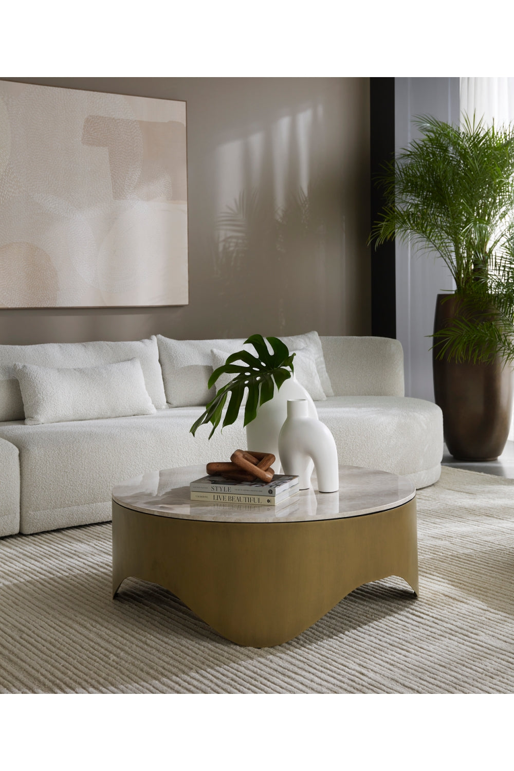   Modern European furniture - Wavy Antique Brass Coffee Table - www.oroa.com | Oroa.com