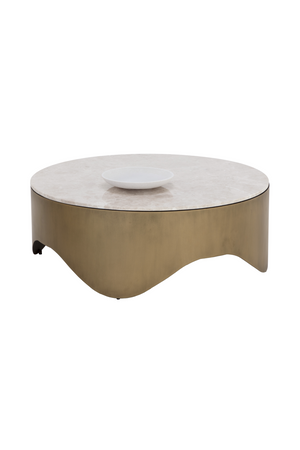   Modern European furniture - Wavy Antique Brass Coffee Table - www.oroa.com | Oroa.com