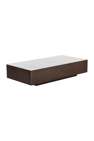   Modern European furniture - Bronze Framed Ceramic Coffee Table - www.oroa.com | Oroa.com