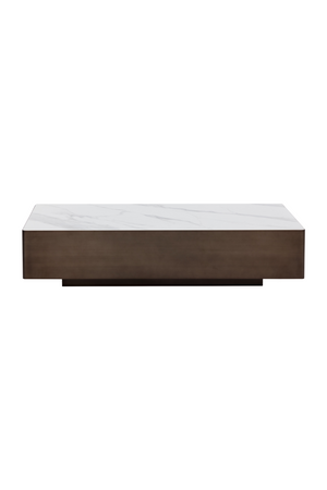   Modern European furniture - Bronze Framed Ceramic Coffee Table - www.oroa.com | Oroa.com