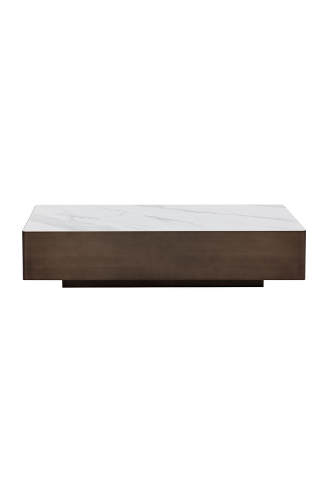 Modern European furniture - Bronze Framed Ceramic Coffee Table - www.oroa.com