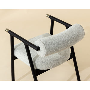   Modern European furniture - White Boucle Dining Armchair - www.oroa.com | Oroa.com