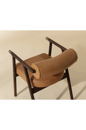   Modern European furniture - Brown Leather Dining Armchair - www.oroa.com | Oroa.com
