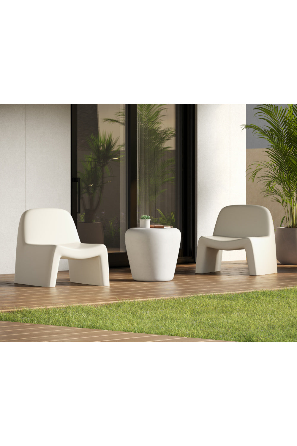   Modern European furniture - Cream Concrete Indoor/Outdoor Lounge Chair - www.oroa.com | Oroa.com