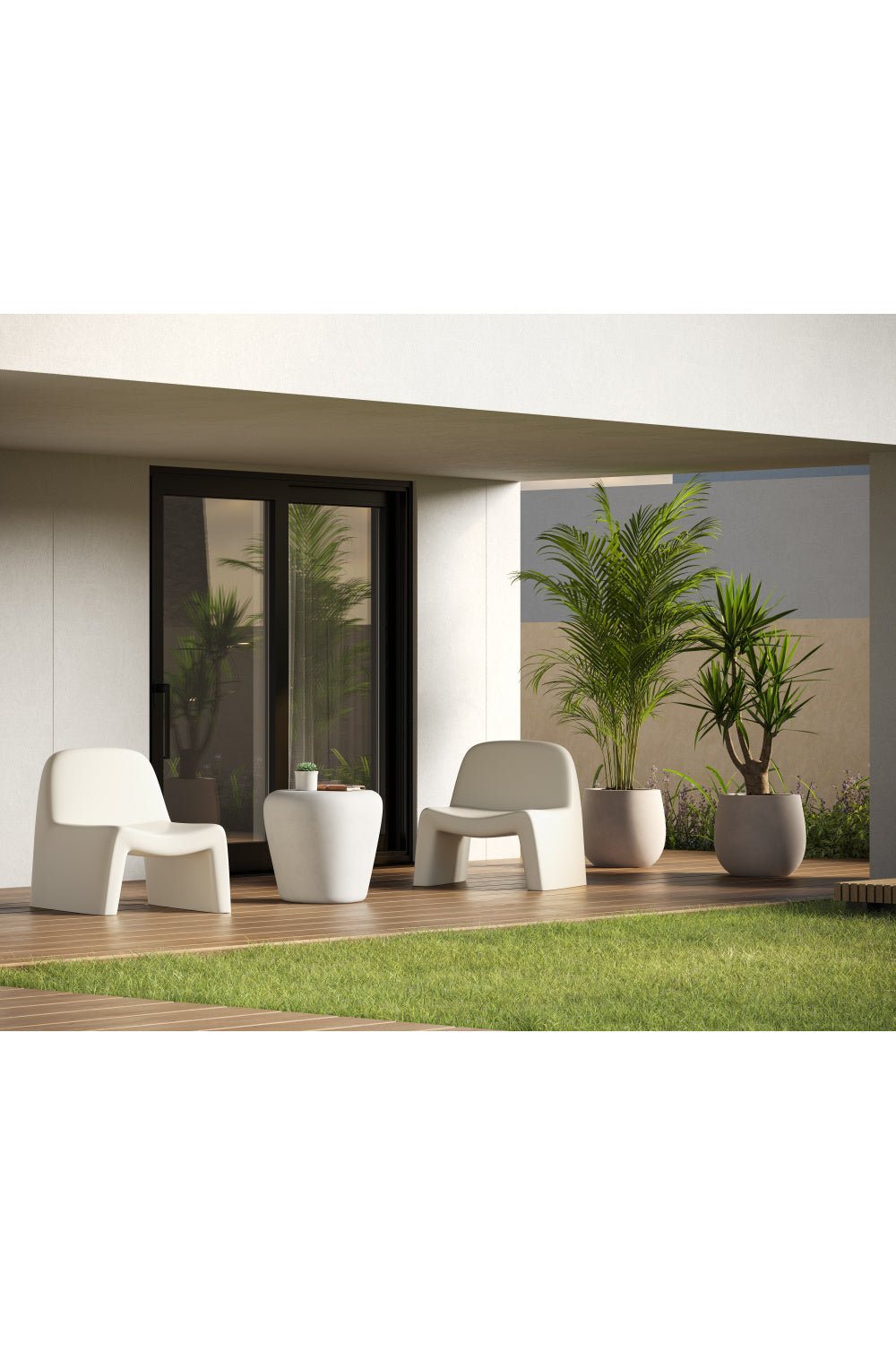   Modern European furniture - Cream Concrete Indoor/Outdoor Lounge Chair - www.oroa.com | Oroa.com