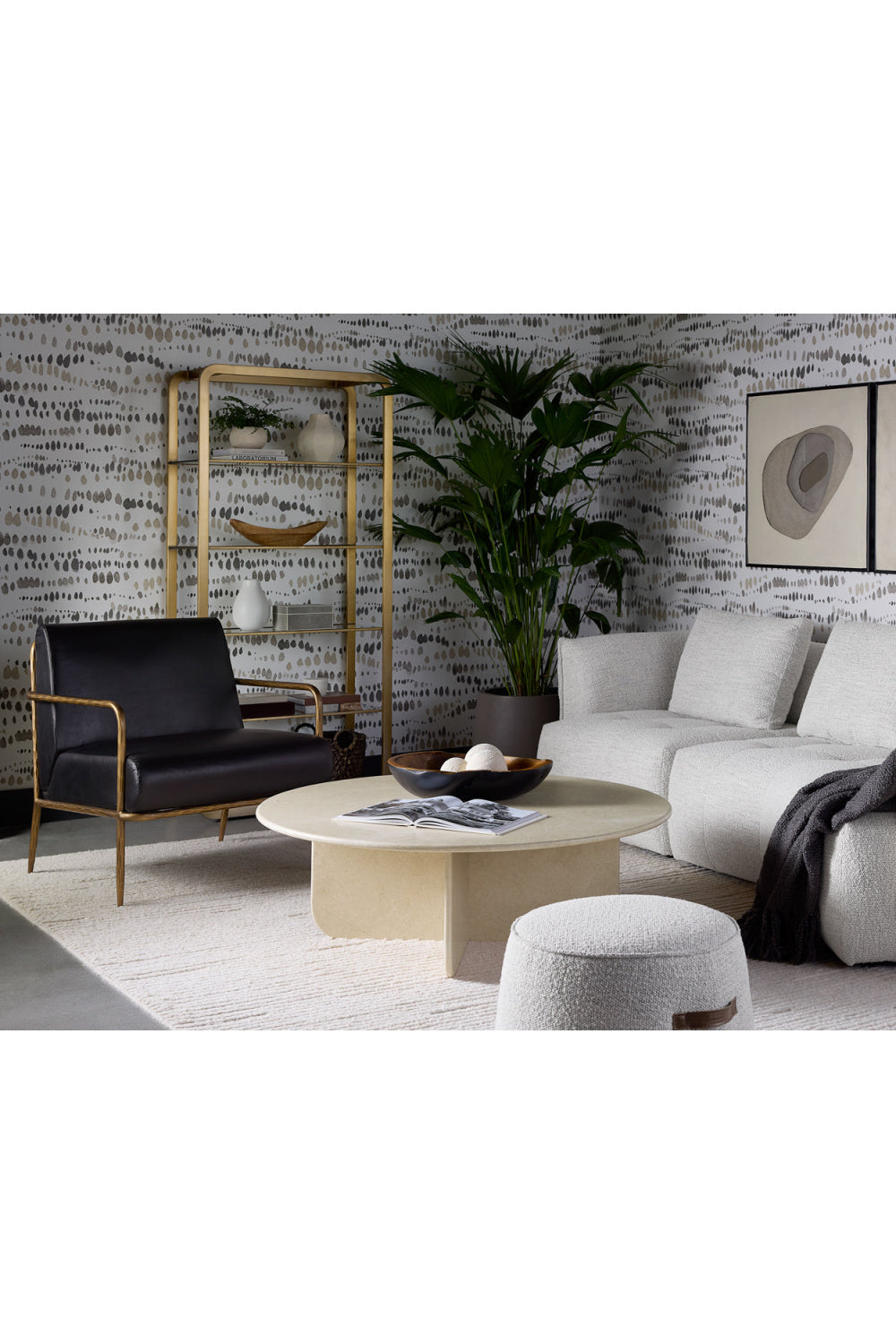   Modern European furniture - Hammered Brass Leather Lounge Chair - www.oroa.com | Oroa.com