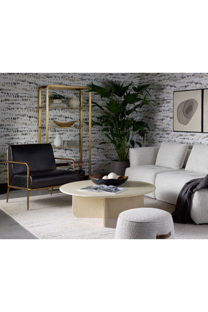   Modern European furniture - Hammered Brass Leather Lounge Chair - www.oroa.com | Oroa.com