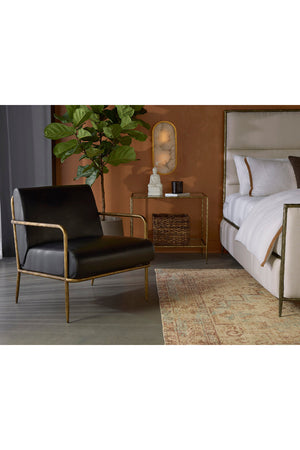   Modern European furniture - Hammered Brass Leather Lounge Chair - www.oroa.com | Oroa.com