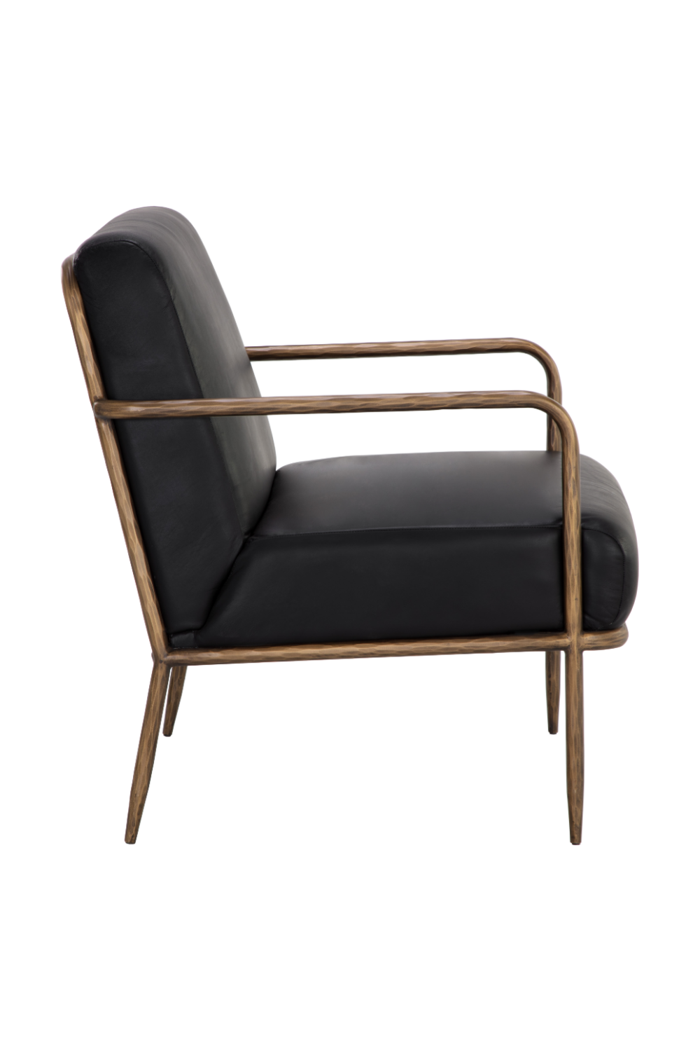   Modern European furniture - Hammered Brass Leather Lounge Chair - www.oroa.com | Oroa.com