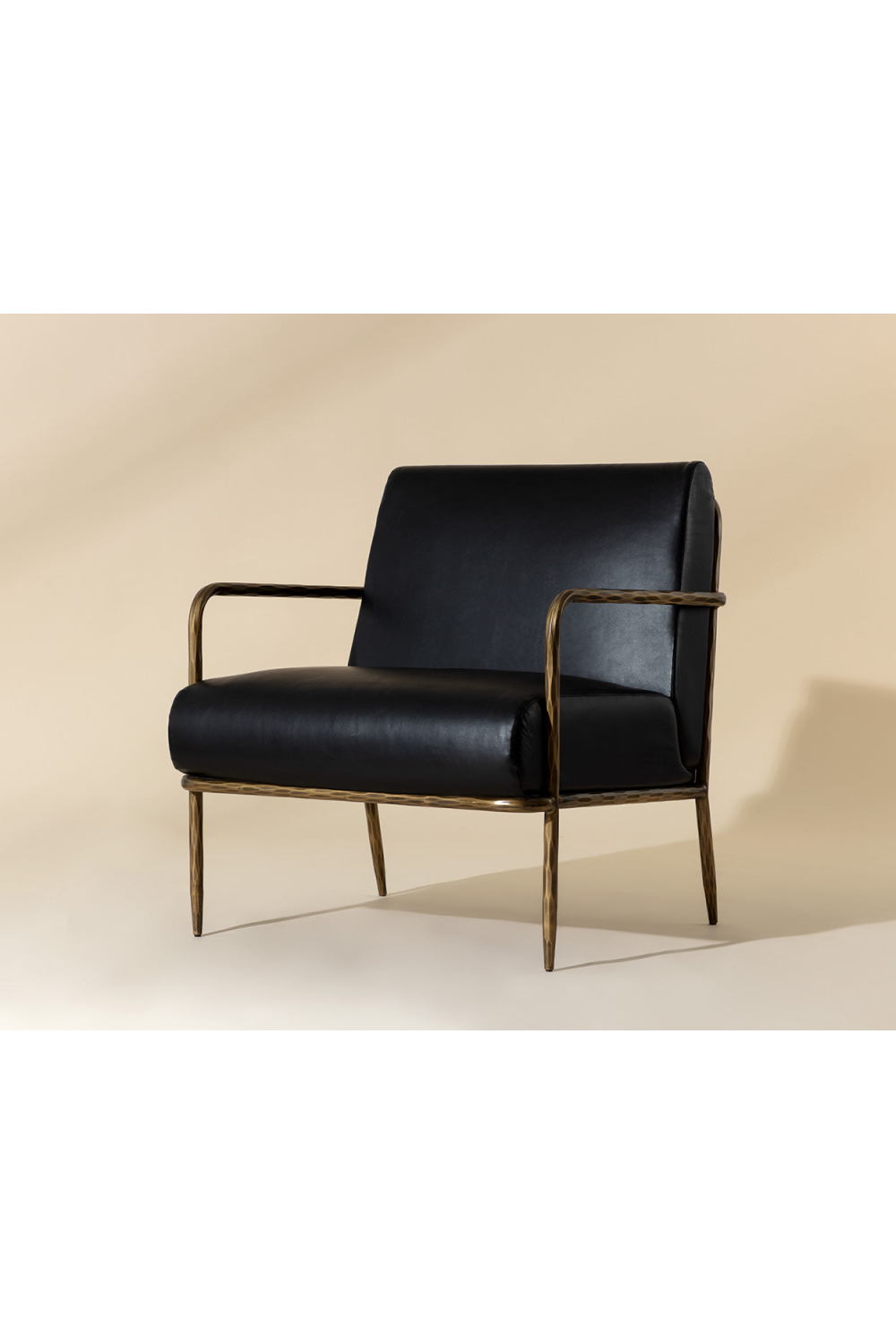   Modern European furniture - Hammered Brass Leather Lounge Chair - www.oroa.com | Oroa.com