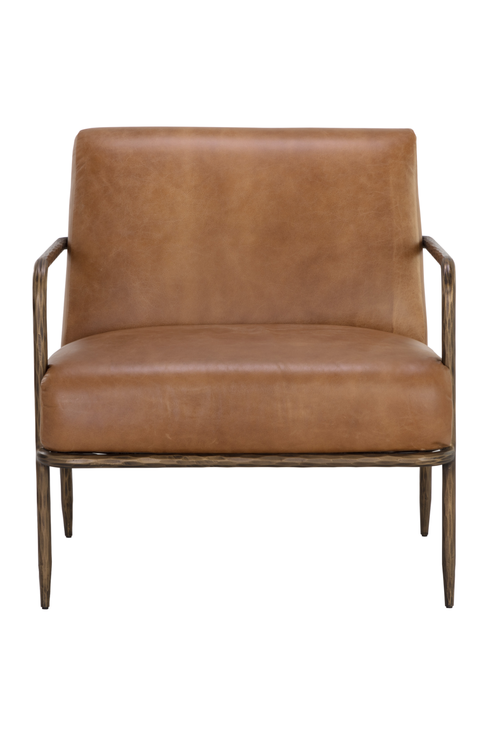   Modern European furniture - Hammered Brass Leather Lounge Chair - www.oroa.com | Oroa.com