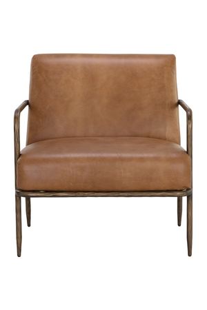   Modern European furniture - Hammered Brass Leather Lounge Chair - www.oroa.com | Oroa.com