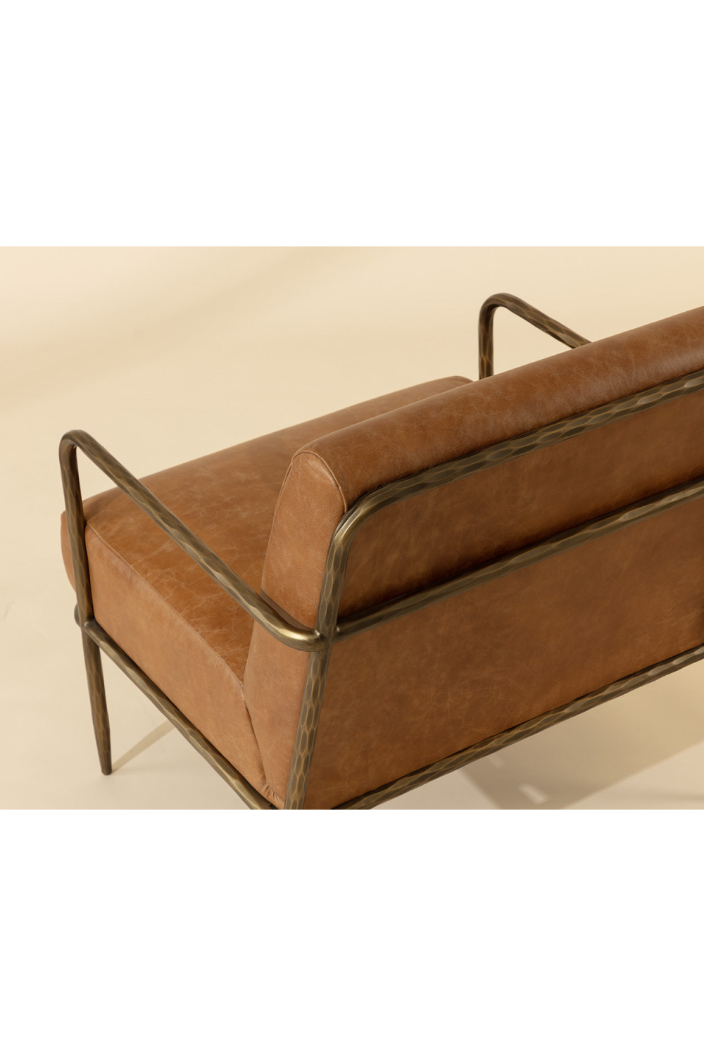   Modern European furniture - Hammered Brass Leather Lounge Chair - www.oroa.com | Oroa.com