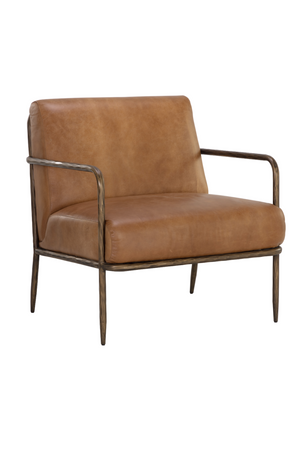   Modern European furniture - Hammered Brass Leather Lounge Chair - www.oroa.com | Oroa.com