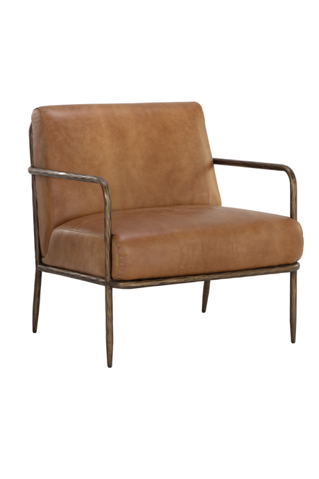   Modern European furniture - Hammered Brass Leather Lounge Chair - www.oroa.com | Oroa.com