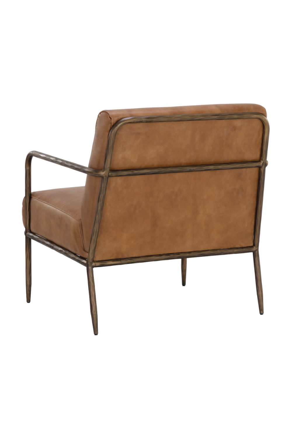   Modern European furniture - Hammered Brass Leather Lounge Chair - www.oroa.com | Oroa.com