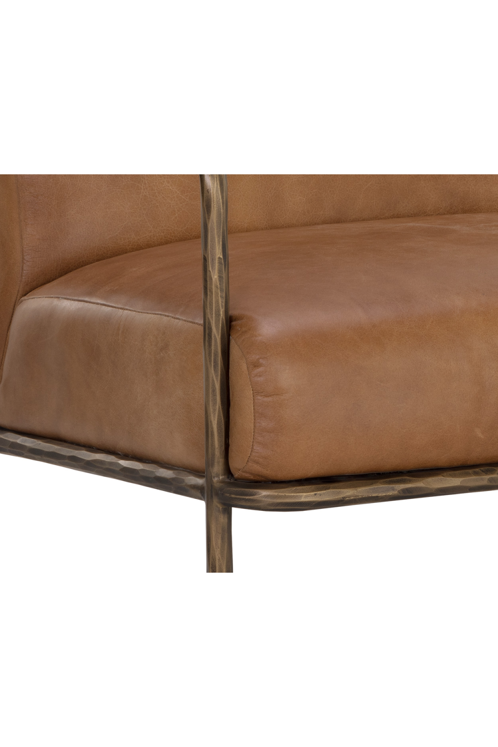   Modern European furniture - Hammered Brass Leather Lounge Chair - www.oroa.com | Oroa.com