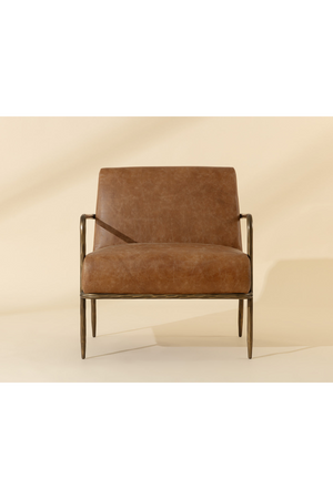   Modern European furniture - Hammered Brass Leather Lounge Chair - www.oroa.com | Oroa.com