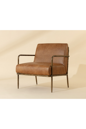   Modern European furniture - Hammered Brass Leather Lounge Chair - www.oroa.com | Oroa.com