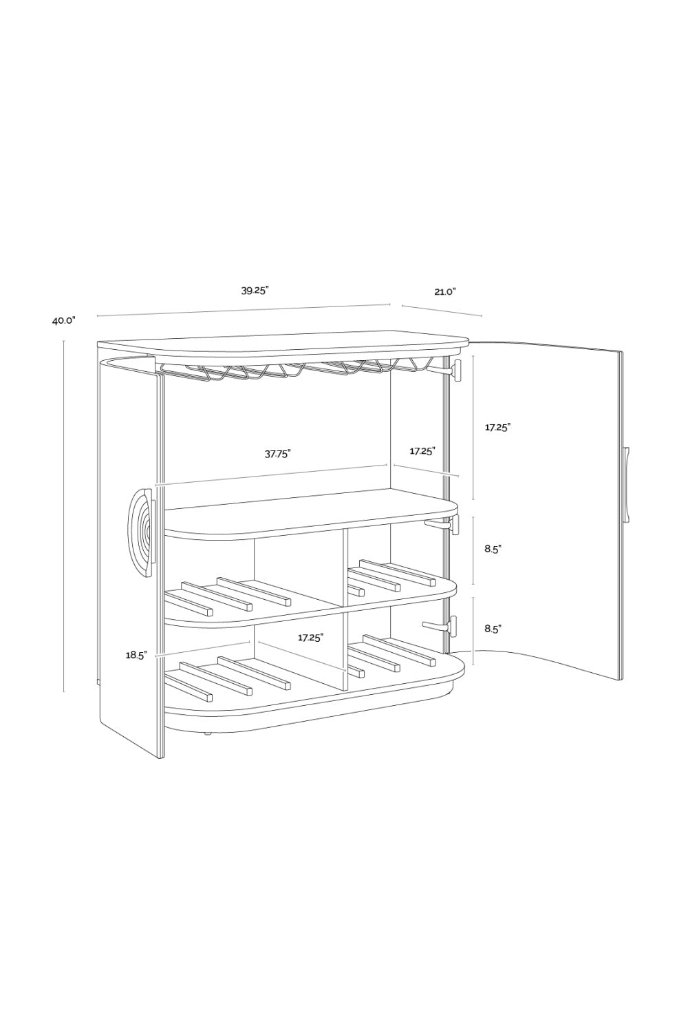   Modern European furniture - Smoked Acacia 2-Door Bar Cabinet - www.oroa.com | Oroa.com