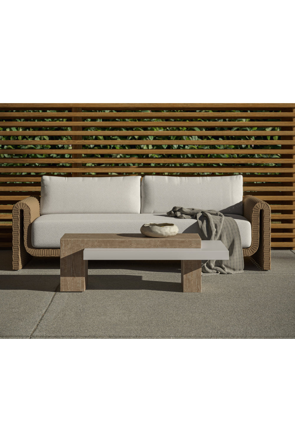   Modern European furniture - Rectangular Timber-Effect Indoor/Outdoor Coffee Table - www.oroa.com | Oroa.com