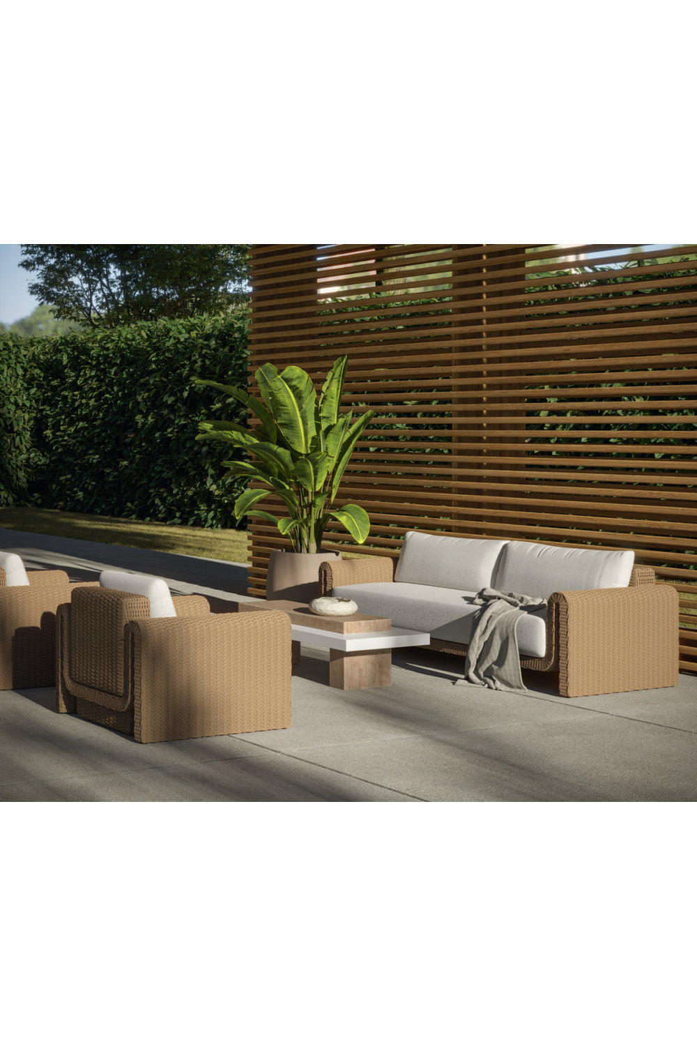   Modern European furniture - Rectangular Timber-Effect Indoor/Outdoor Coffee Table - www.oroa.com | Oroa.com
